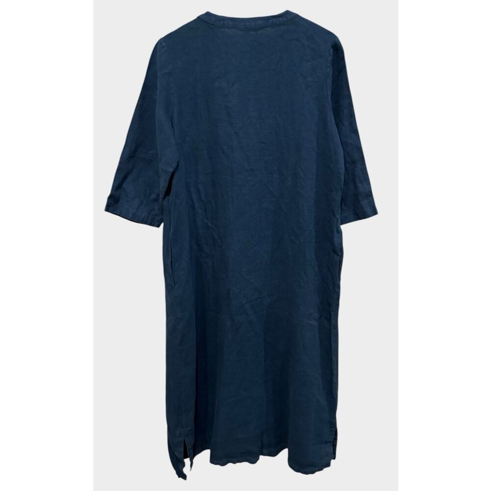NEW Seasalt Cornwall Word Posey Linen Button-Up Midi Dress Size US/10 - Picture 6 of 13